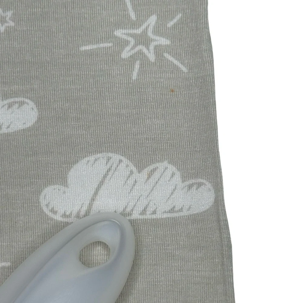 Little Sleepies OG HTF Grey‎ Clouds and Stars Zippy